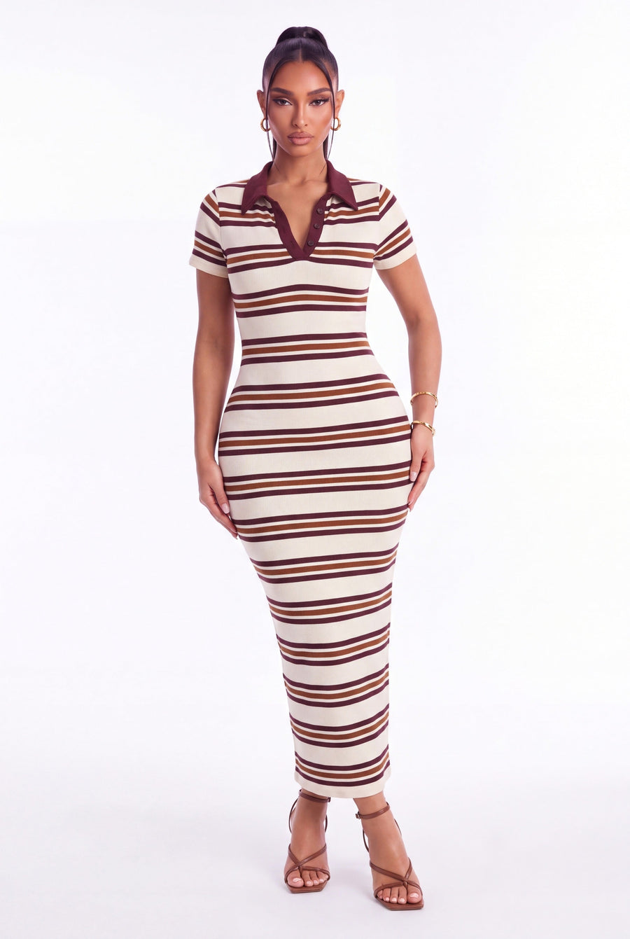 Gemma Striped Polo Maxi Dress