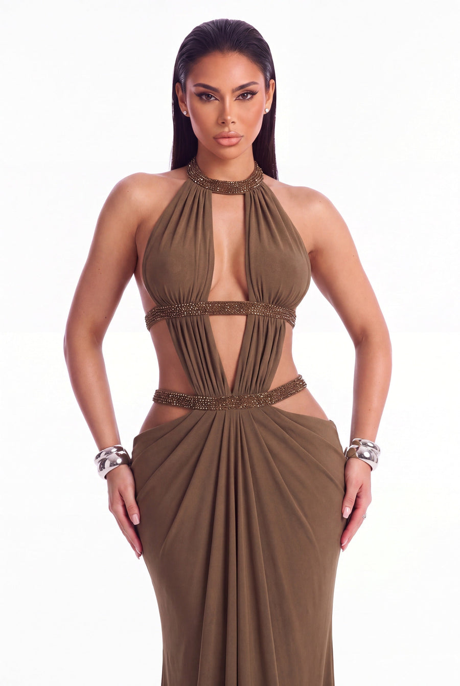 Aurora Cut Out Halter Maxi Dress