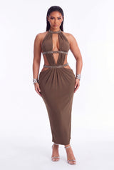 Aurora Cut Out Halter Maxi Dress