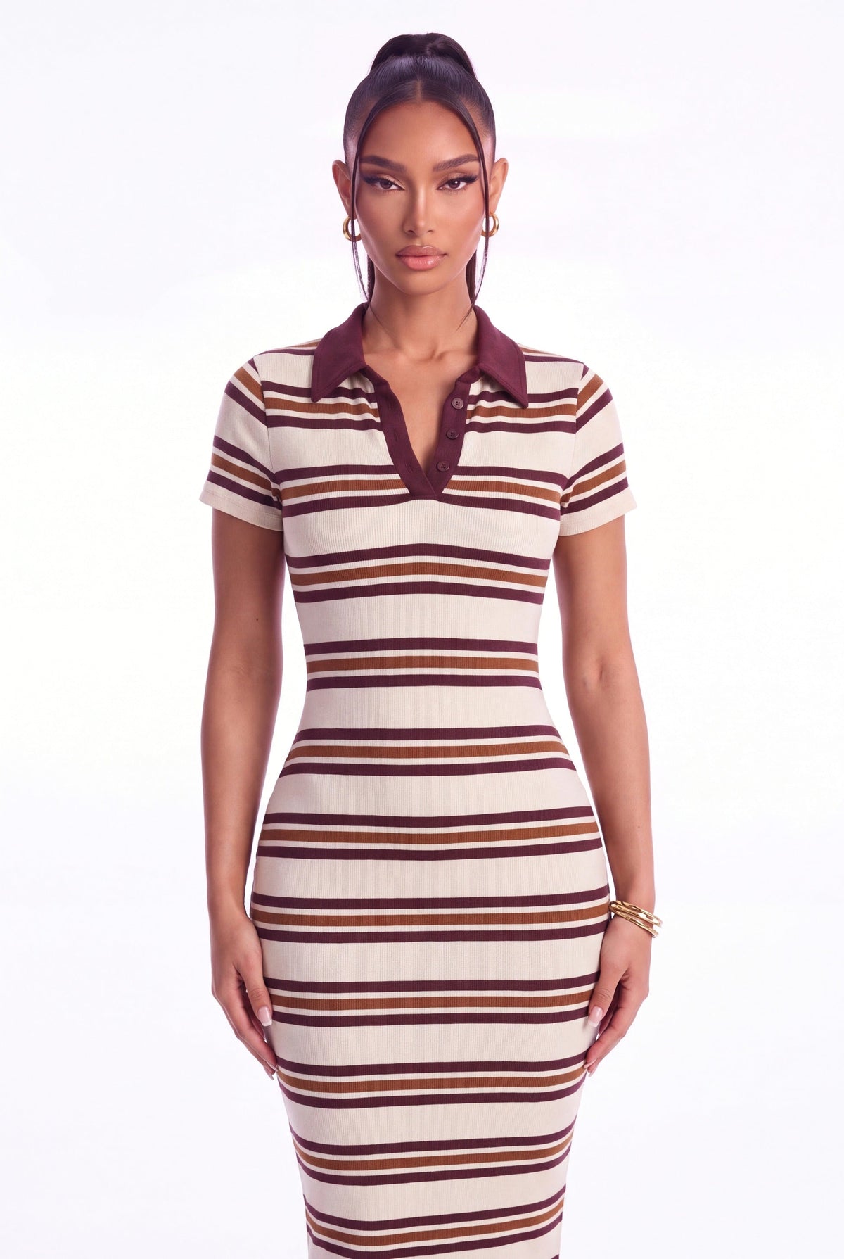 Gemma Striped Polo Maxi Dress