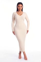 Lucia Ribbed Knit Midi Dress