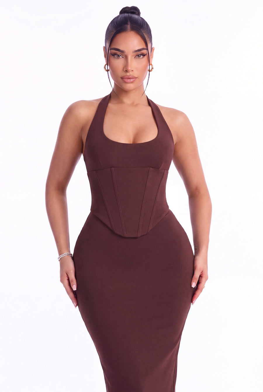 Vittoria Corset Halter Midi Dress